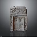 Ancient Stone Carved Doorway With Double Doors Arched Top And Intricate Decorative Patterns