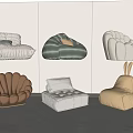Single Sofa Lazy Sofa 3d model