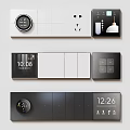 Modern Smart Control Panels With Digital Displays Time And Switches 3d model