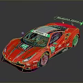 Red Racing Car With Rear Wing Number 48 Sponsor Logos And Streamlined Design