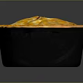 Chef Baking Delicious Meat Filled Pie With Golden Crust In Cast Iron Pot