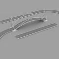 Modern Cable Stayed Bridge With Curved Approach Roads And Architectural Design 3d model