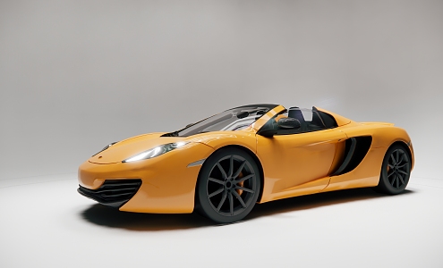 Classic Yellow McLaren sports car 3d model