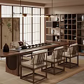 New Chinese Style Solid Wood Tea Table And Chair Set For Elegant Home Tea Room
