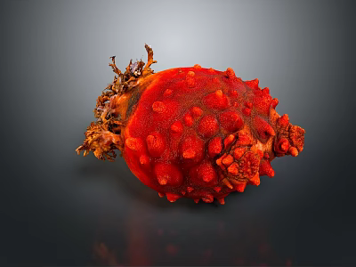 Red Bumpy Textured Household Decorative Item With Unique Spiky Surface Design For Home 3d model