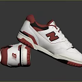 White Red And Black Casual Sneakers With Brand Logo And Detailed Design Elements