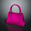 Fashionable Pink Handbag with Top Handles and Metal Clasps Trendy Ladies Evening Accessory