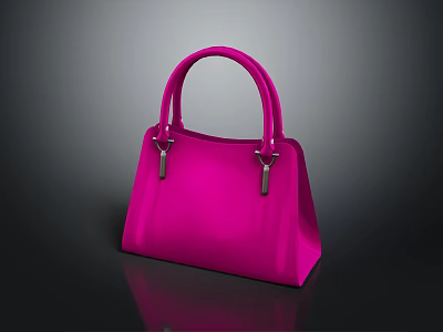 Fashionable Pink Handbag with Top Handles and Metal Clasps Trendy Ladies Evening Accessory 3d model