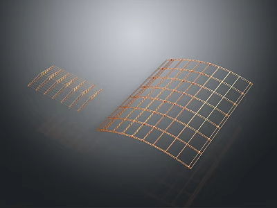 Stylish Gold Wire Grid Storage Shelf With Modern Design For Home Organization 3d model