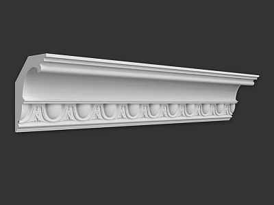 White Architectural Molding With Ornate Carved Patterns And Classical Design Details 3d model