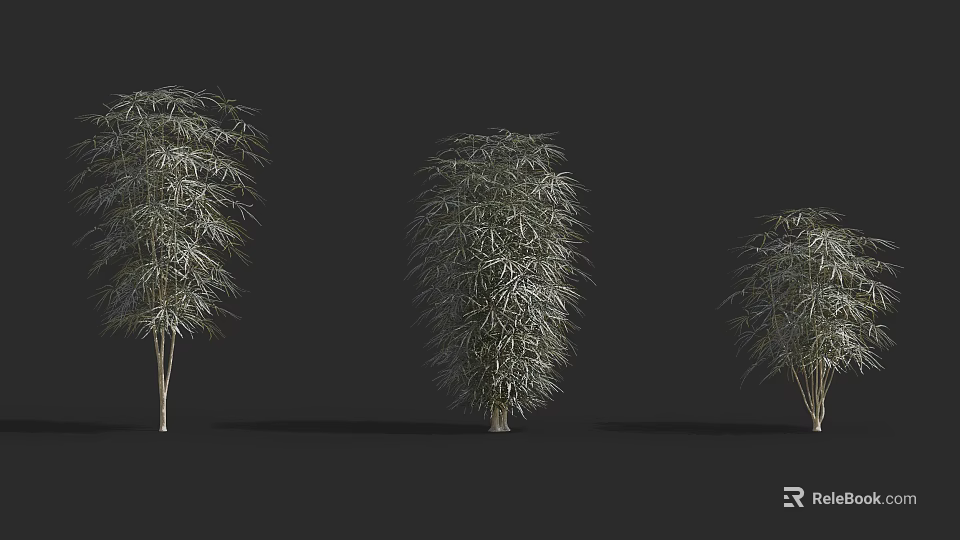 Different Bush Varieties With Green Foliage And Various Shapes For Garden Landscaping 3d model 
