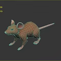 Realistic 3D Rendered Pink Mouse Character With Large Ears And Long Tail Design 3d model