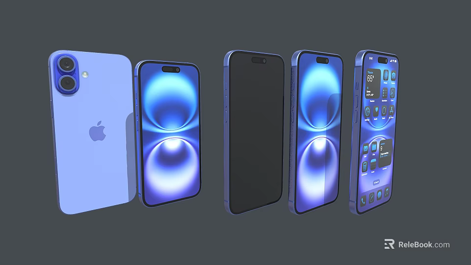 Various Mobile Phones With Different Screen Displays And Colorful Styles 3d model 