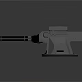 Mechanical Turret Device With Dual Barrels Rotating Base Control Panel And Red Light Indicator