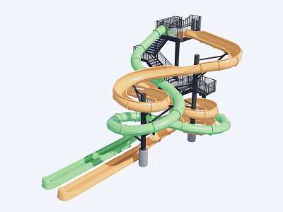 Playground water slide 3d model