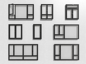 Window combination floor-to-ceiling window casement window sliding window 3d model