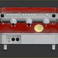 Red Espresso Machine A Modern Kitchen Appliance With Stylish Control Panel Design