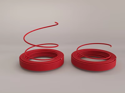 Hardware Tools Red Coiled Cables Two Rolls for Workshop and Repairs 3d model