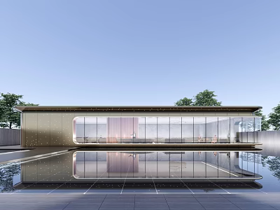 Modern Sales Office Building Temporary Sales Office 3d model