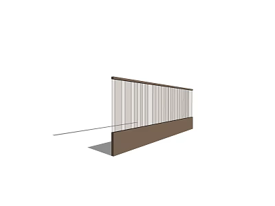 Modern Vertical Slat Fence Structure With Brown Base And Light Panels 3d model