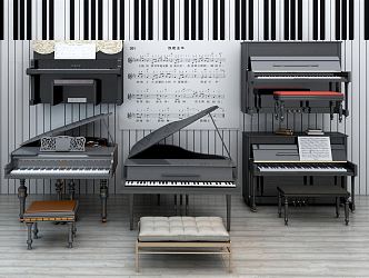 Modern Piano Musical Instrument Electric Piano Mechanical Piano Musical Instrument Combination Piano Combination Piano Vertical Piano Grand Piano 3d model