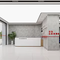 Reception Desk in Enterprise Intelligent Air System Experience Store with Display Screens and Equipment
