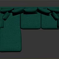 Modern Green L Shaped Sofa With Plush Cushions For Living Room Design