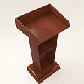 Solid Wooden Podium With Classic Design And Sturdy Base Structure 3d model