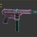 Modern Gray Submachine Gun With Tactical Muzzle Magazine And Ergonomic Grip 3d model