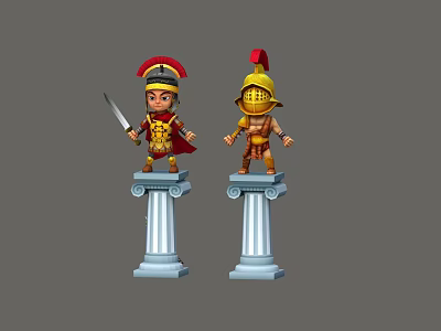 Spartan Samurai Roman Warrior Cartoon Warrior Q Edition Warrior Samurai 3d model