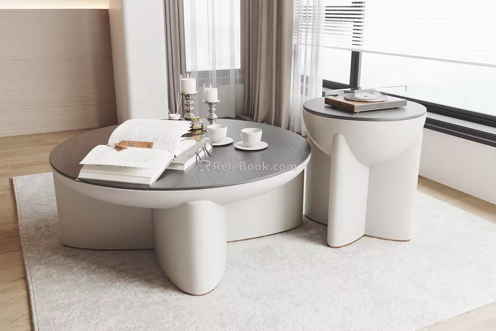 Modern coffee table round coffee table mother coffee table 3d model
