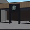 Modern Coffee Shop Exterior With Wooden Facade Black Frame And Glass Doors