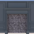 Dark Paneled TV Backdrop Wall With Stone Accent And Symmetrical Design 3d model