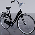 Vintage Black Bicycle With Classic Frame Rear Rack And White Wall Tires