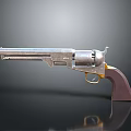 Vintage Revolver Featuring Metal Barrel Wooden Grip And Shiny Finish