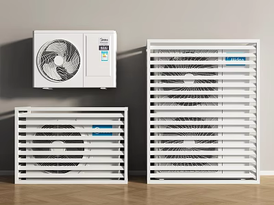 Air Conditioning Fans Various White Styles With Grille Design And Modern Look 3d model