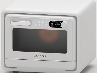 CASDON White Modern Kitchen Microwave With Digital Display And Control Panel 3d model