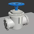 Durable Industrial Silver Valve With Blue Handwheel And Flange Connections