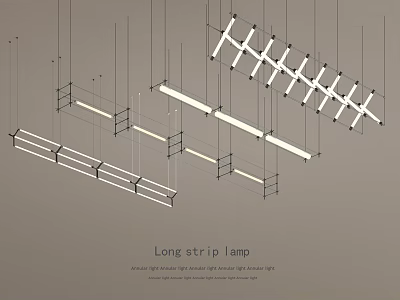 Long chandelier Mazar lamp 3d model