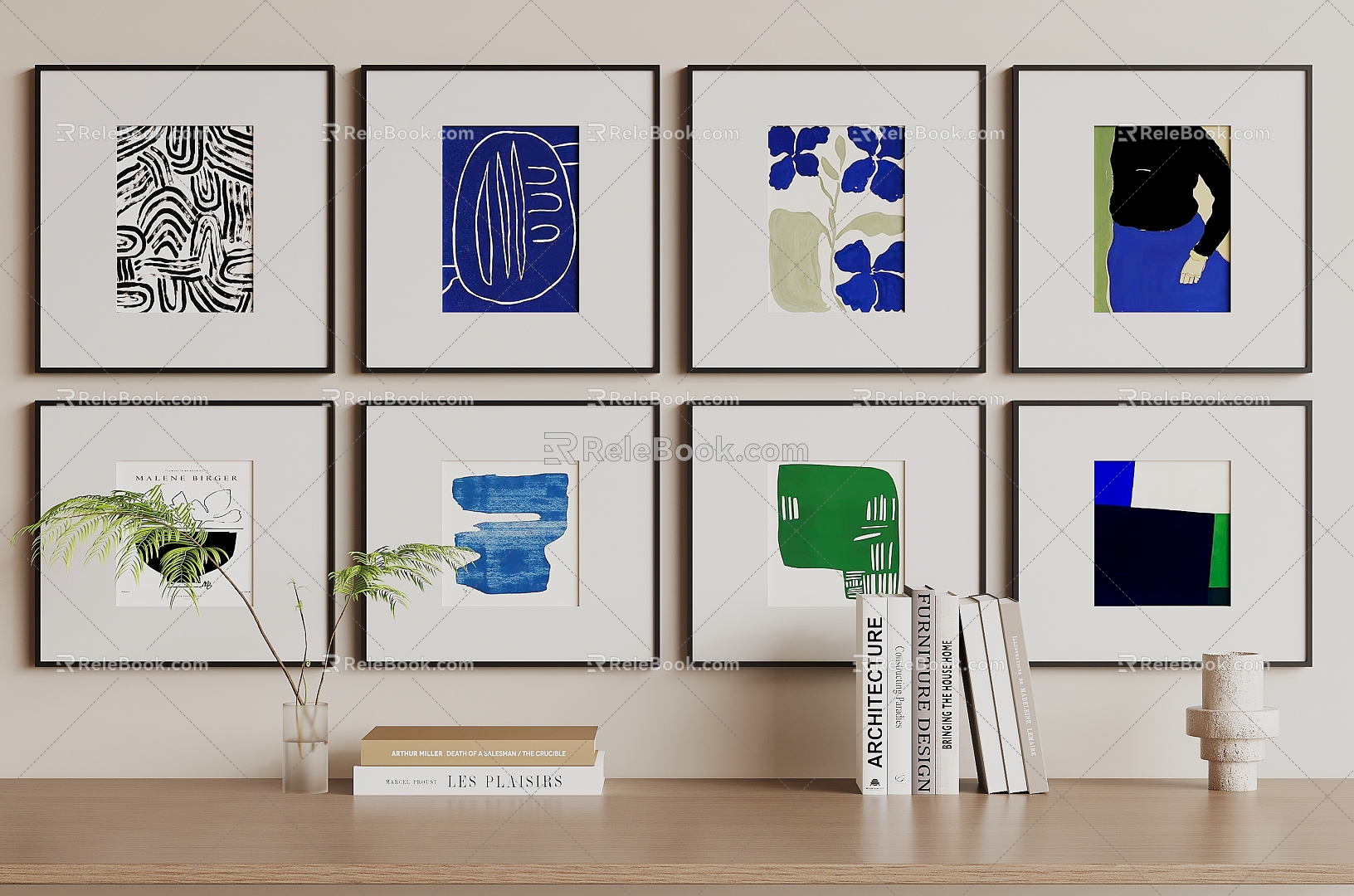 Modern Hanging Paintings 3d model