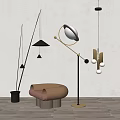 Modern Minimalist Lighting Combination With Arched Floor Lamps Pendant Lights And Interior Design