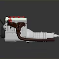 Toyota Automotive Mechanical Component With Red Cables White Body Connector Design