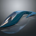 Futuristic Blue Streamlined Object With Modern Sleek Reflective Surface And Aerodynamic Design 3d model