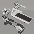 Modern Home Gym Equipment Elliptical Trainer And Treadmill With Digital Screens