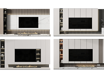 Modern TV Background Cabinet 3d model