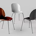 Modern Dining Chairs With Curved Seats Metal Legs Brown White Black