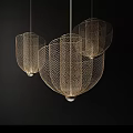 Modern Wire Mesh Chandelier With Multiple Hanging Lamps For Interior Decoration