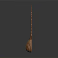 Long Handle Pear Shaped Brown Striped Wooden Household Decorative Item