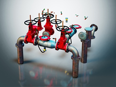 Industrial LOFT Water Pipe Return Water Pipe model