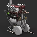 Vintage Entertainment Appliance Mechanical Structure With Cylinders Wheels And Components